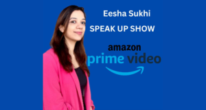 Eesha Sukhi, Founder & Director of The Bluebop Cafe part of chat show Speak Up for Amazon Prime by award winning film director Vipin Agnihotri.