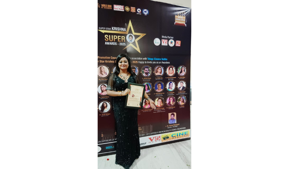 Asmita Banerjee Lauded for Vocal Prowess at Superstar Krishna Super Awards.