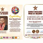 Chef Amar Ronald Xavier Honored by World Excellence Book of Records for Culinary Excellence