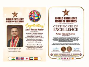 Chef Amar Ronald Xavier Honored by World Excellence Book of Records for Culinary Excellence