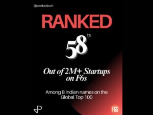 Productica AI Ranks 58 Globally on F6S Top 100 – A Landmark Achievement for Indian AI Innovation