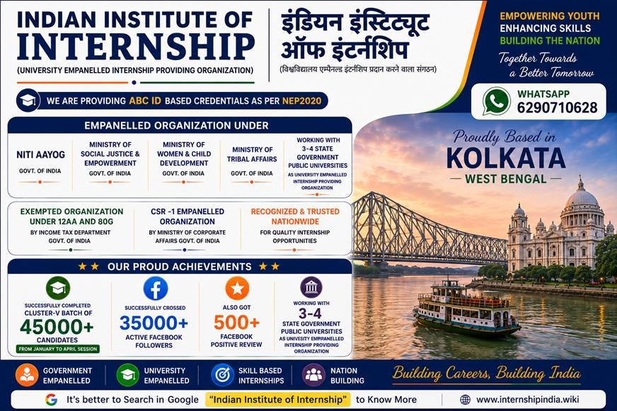 Summer Industrial Training & Internship 2026 | Indian Institute of Internship Kolkata | Best Internship Programs India